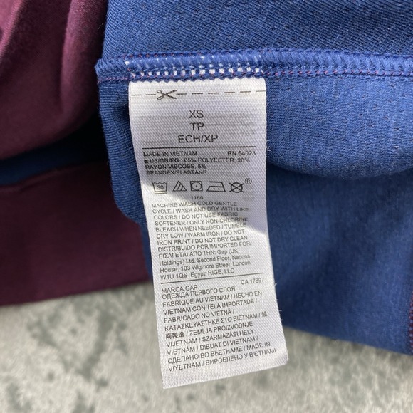NWT Gap GapFit Sweatshirt Womens XS Burgundy Double Knit Crop Hoodie Activewear - Picture 9 of 15